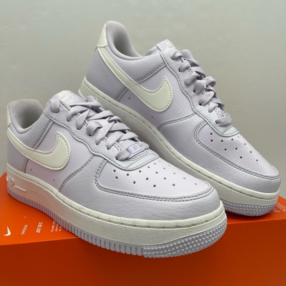 Nike Light Purple with White Accents WMNS AIR FORCE 1 07 NN Platform Sneakers - Picture 2 of 16